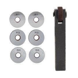 7-Piece Lathe Knurling Tool Set, High Speed Steel Pitch Diagonal Coarse Linear Single Wheels 0.5 mm 1.5 mm 2 mm