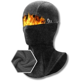 Unihauser Gear Balaclava Thermal Ski Mask | Warm Fleeced, Cold Weather Essential Addon to Outdoor Enthusiast's Collection and Motorcycle Accessories (Volcanic Charcoal)