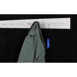 Extra Wide White Shaker Peg Rack - Hand Crafted in The USA (41" x 4.5" X-Wide 7 Pegs)