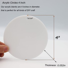 XWAIO 20 Pieces 4Inch Clear Acrylic Ornament Blanks Round Acrylic Ornament Transparent Acrylic Circle Blanks Discblank Ornaments For Crafting Vinyl Project Painting Diy,Holiday Hanging Ornaments