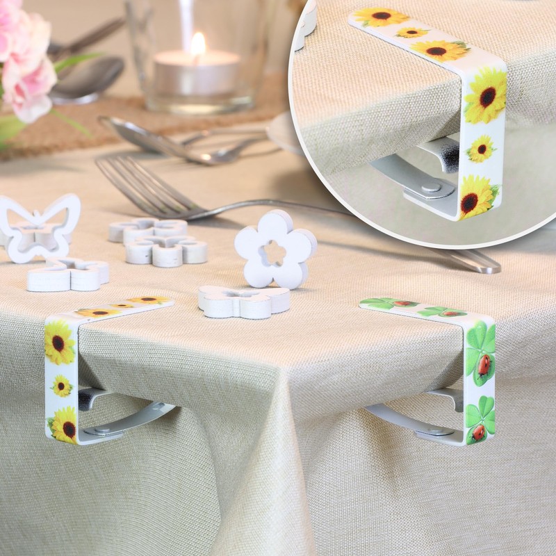 com-four® 6x tablecloth clips with motifs - table clips with