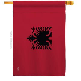 Americana Home & Garden Albania House Flag Regional Nation International World Country Particular Area Decoration Banner Small Garden Yard Gift Double-Sided, Made in USA