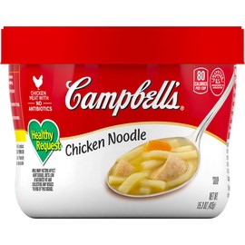 Campbell's Healthy Request Chicken Noodle Soup, 15.3 oz. Microwavable Bowl (Pack of 8)