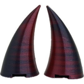 2x Demon horns for Headset/Cosplay - Made In USA -16 Colors (Dual Red/Black)
