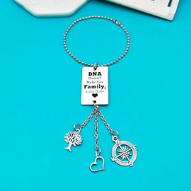 Step Parent Gifts DNA Doesn't Make You Family Love Does Hanging Ornament Car Rear View Mirror Hanging Accessories for Step Mom Step Dad Christmas Birthday Fathers