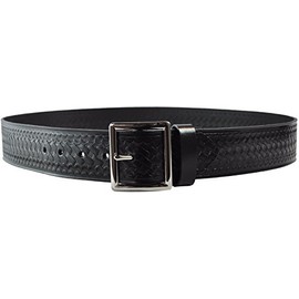 Tactical 365® Operation First Response Police & Security Black Leather Duty Basket Weave Garrison Belt Made in the USA (40, Nickel)