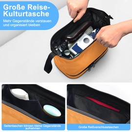 Lermende Transparent Toiletry Bag, Liquid Bag, Hand Luggage, TSA Approved Cosmetic Bag, orange, toiletry bag for men and women