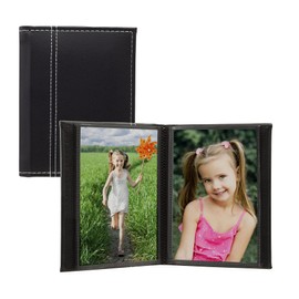 Neil Enterprises Inc. 4x6 Black Photo Album with White Stitching - Holds 24 Photos