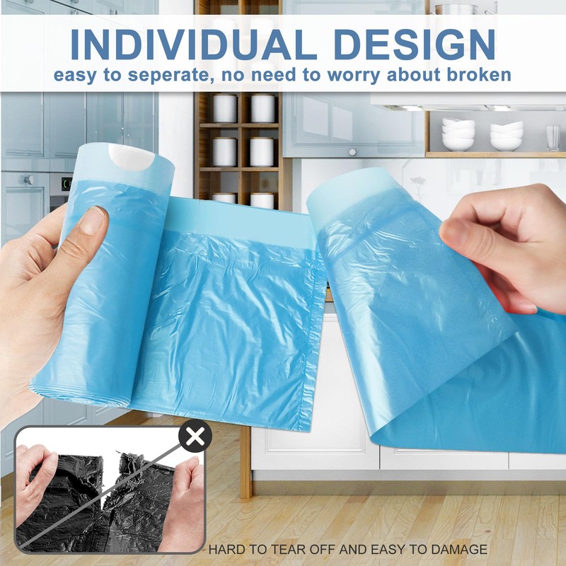 4 Gallon Trash Bags Drawstring 100 Count, JUKFITA Strong Small