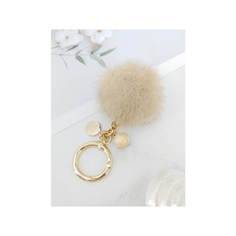 Lala 마이아 밍크털 키링참장식-L베이지(MAIAKR002) Maia Mink Fur Keychain Decoration -