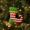 Red and White Striped Elf Stocking Ornament Christmas Tree Trimming
