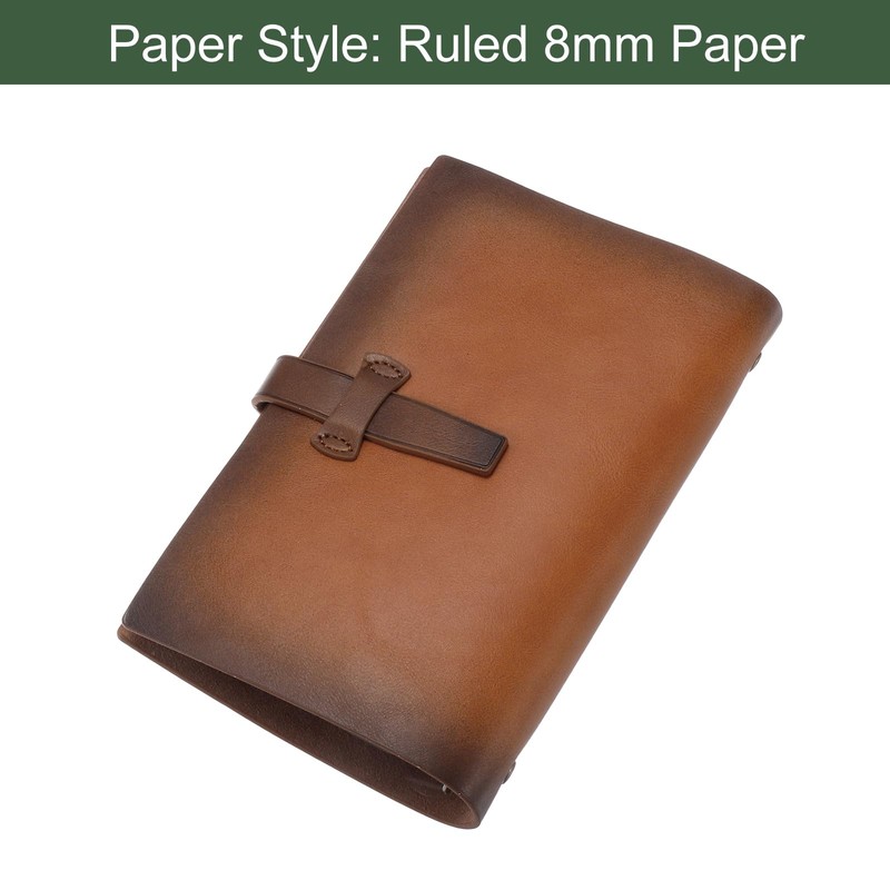 YOKIVE PU Leather Journal, 1 Pcs A6 Refillable Notebook Lined