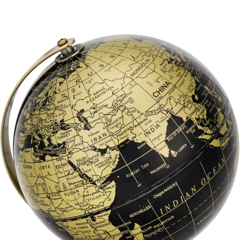 Exerz 14cm Globe Black & Gold Mini Globe Educational Geographical