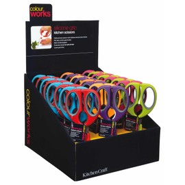 Kitchen Craft 1 x CWSCIDISP24 Colourworks Scissors with Sheaths, Display of Twenty-Four, Stainless Steel