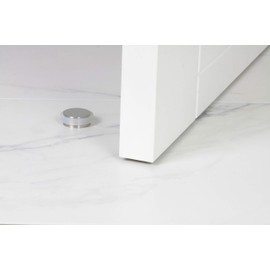EVI | Mini Adhesive Doorstop | 1.1.2'''' X 0.47'' | Natural Silicone White Rubber | Stainless Steel | Simple Fixation | 100% Functional | Mod I-140x12