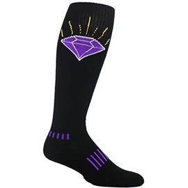 MOXY Socks Black Knee-High The Brilliant Purple Diamond Fitness Deadlift Socks