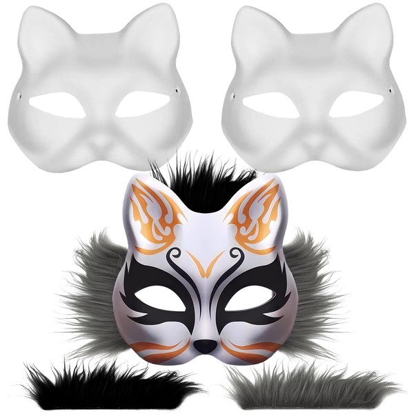MMYQXI Cat Mask, Therian Mask Cat Masks to Paint, DIY