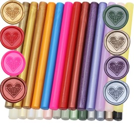 Wax Stick Kit，26 Pieces Mixed Color Glue Gun Wax Seal Sticks for Wax Seal Stamp, Great for Wedding Invitations, Envelopes, Cards, Christmas Gift Ideas, Wine Packages (Mixed Color)
