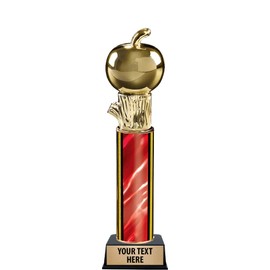 11" Red Apple Trophies - Customized Teachers Apple Trophy Awards Prime
