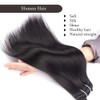 Lyaciomn 16Inch Clip in Extensions Human-Hair Clip Straight Hair Extensions