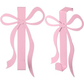 Over The Door Hooks -Cute Bow Shape Metal Hanger Towel Hooks 2 Pieces