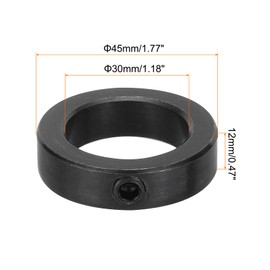 MECCANIXITY Shaft Collar 1.2 Inch Bore Carbon Steel Set Screw Style Clamping Collars Black 2 Pcs