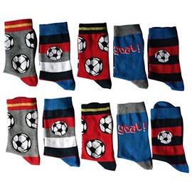 Lieblingstrumpf24 Children's Socks for Boys and Girls, Cotton, Pack of 10 Pairs - Boys' football mix, size: 39-42
