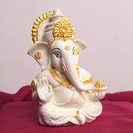 The Advitya Lord Ganesh Idol for Home Puja Mandir Office Decor | Ganpati Vinayak Ganesha Murti para Diwali Pooja Regalo de inauguración de la casa | Idolos de Dios para salpicadero de coche (2 x 1.5 x