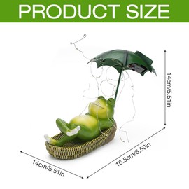 IXYHKB Solar Frog Statue Garden, Solar Frog Garden Decoration for Outdoors, Solar Frog Garden Figures, Funny Solar Frog Garden Statues, Solar Garden Frog Figures Ornament for Patio, Lawn, Balcony