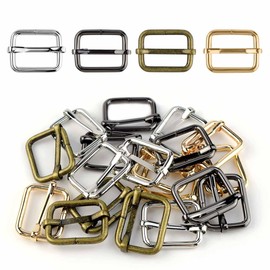 TKYPZY 20 Pack Metal Roller Buckle Ring 1 Inch Buckles for Belt Bulk Bags DIY Accessories Hardware Pin Buckle Multi-Purpose Webbing Slider for Strap Belts Rectangle Adjuster Adjustable Slide Buckle