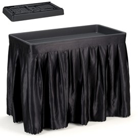 Dragosum Outdoor Cooler Table with Drain, Folding Ice Cooler Table with Removable Matching Skirt, Portable Table Coolers 4 Foot for Party BBQ Camping Wedding