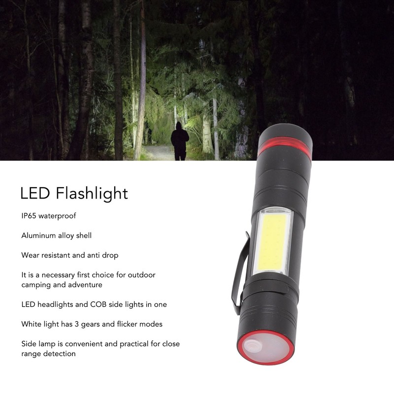LED Flashlight Multifunction Highlight Telescopic Zoom Rechargeable Waterproof Mini Flashlight
