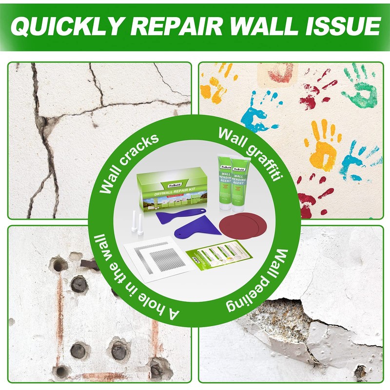 FIXBUILD Drywall Repair Kit, 2 Spackle Wall Repair Patch Kit,
