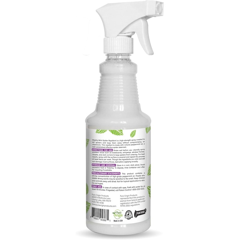 Mighty Mint Peppermint Oil Spider Repellent Spray with Microfiber Cloth