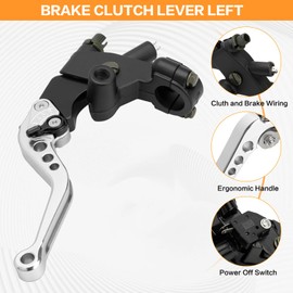 VG MOTO Motorcycle Brake Pump Lever 7/8" 22mm Hydraulic Master Cylinder Reservoir Clutch CNC Left & Right Set Universal Replacement for Harley Honda Kawasaki Suzuki Yamaha (Sliver)