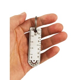 Airgoesin 1 Portable Titanium Ruler, Micro Ruler, Keychain Titanium Key Ring, EDC Measuring Tools cm/inch Ruler Stationery Math Geometry Gift