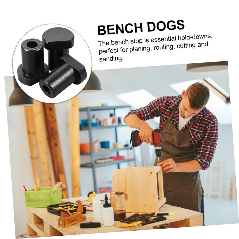 LALAFINA 3pcs Aluminum Alloy Workbench Dog Clamp Bench Planing Stop