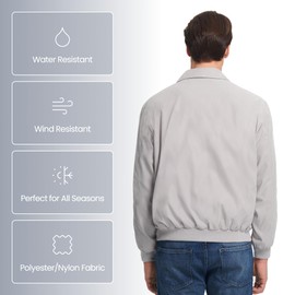 Weatherproof Men's Golf Jacket - Lightweight Windbreaker, Water-Resistant Microfiber Shell, Perfect for Golf & Casual Wear, Fog X-Large Tall, Zip-Up Jacket, Golf Outerwear