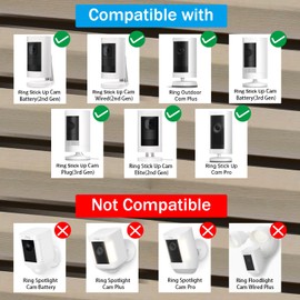 Haoyou Vinyl Siding Wall Mounts for Ring Stick Up Cam Battery & Ring Outdoor Cam Plus/Wyze/Eufy/Arlo Camera, No Drill 360 Degree Adjustable, Home Security Camera Universal Bracket (Black Pack of 2)