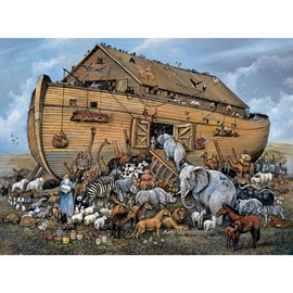 Bits and Pieces – 500 Piece Jigsaw Puzzle for Adults – Noah's Ark - Boat and Animals Jigsaw Puzzle by Artist Ruane Manning, Completed Puzzle Size: 18" x 24"