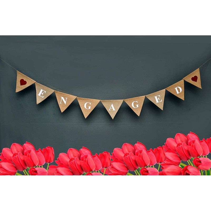 (Burlap) - ENGAGED Burlap Banner-Engagement Decoration Wedding Burlap-Rustic Wedding Garland-Custom