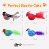 WONDAY Cat Feather Chirping Bird Toys 4 Pack Flying for