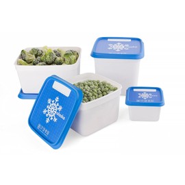 Amuse Fresh Storage Box Set Alaska, 3 x 1200ml freezer jars, plastic, blue, white, 3 x 1200 ml