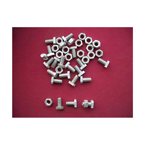 20 x Greenhouse Glasshouse Aluminium Cropped Head Nuts And Bolts