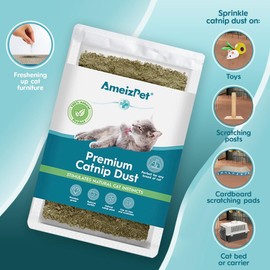 AmeizPet Catnip Dust for Cats, Catnip Alternative for Training & Play, Cat & Kitten Behaviour Dust 40g (0.09 Oz)