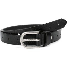 styleBREAKER 03010110 Women's Leather Belt Plain Colours with Aztec Prongs Embossing and Embossed Spike Can Be Shortened, black
