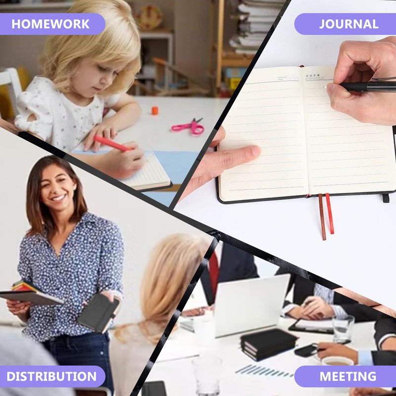 MQWDGJ Projects Notebook A7 Lined Hard Cover, Pack of 3