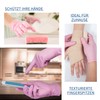 Nitrile Disposable Gloves Powder-Free Textured XS-XL Pack of 100 Pink