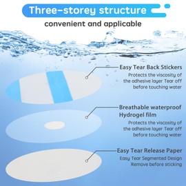 60 PCS Disposable Waterproof Ear Patches, Hydrogel Ear Covers for Swimming Baby Shower,Ear Protectors with Soft Cotton, for Shower Surfing Snorkeling and Other Water Sports