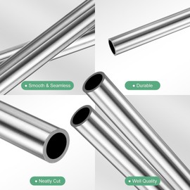 M METERXITY 2-Pack 300mm 304 Stainless Steel Tube, 4mm OD 0.5mm Wall Thickness Seamless Stainless Steel Tubing for Construction/Machining/DIY Crafting, Metal Straight Pipe [0.16x0.5x11.8IN]